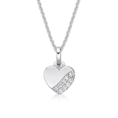 2 ROW HEART, PENDANT with CHAIN