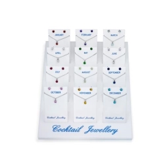 4 CLAW BIRTHSTONE SET Inc.'sEARRINGS & PENDANTS with chains