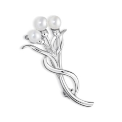 3 PEARL BROOCH, SMALL