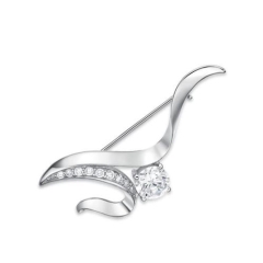 BROOCH, TULIP, CZ