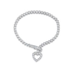 2.25mmTENNIS B'L,BEZEL, HRT CLASP, 18cm