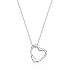 SILVER HEART  with chain