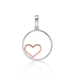RGP HEART IN CIRCLE PENDANT
