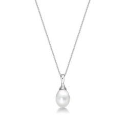7-8mm FW DROP, SILVER BAIL with CHAIN